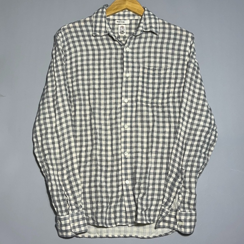 Hiroshi Kato The Ripper Long Sleeve Double Gauze Plaid Shirt Mens Size Small